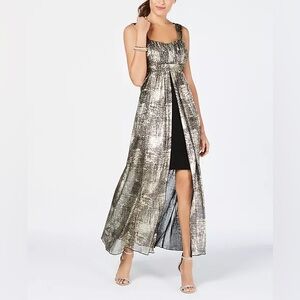 Connected Apparel Womens Black and Gold
Maxi Cocktail Dress size 14